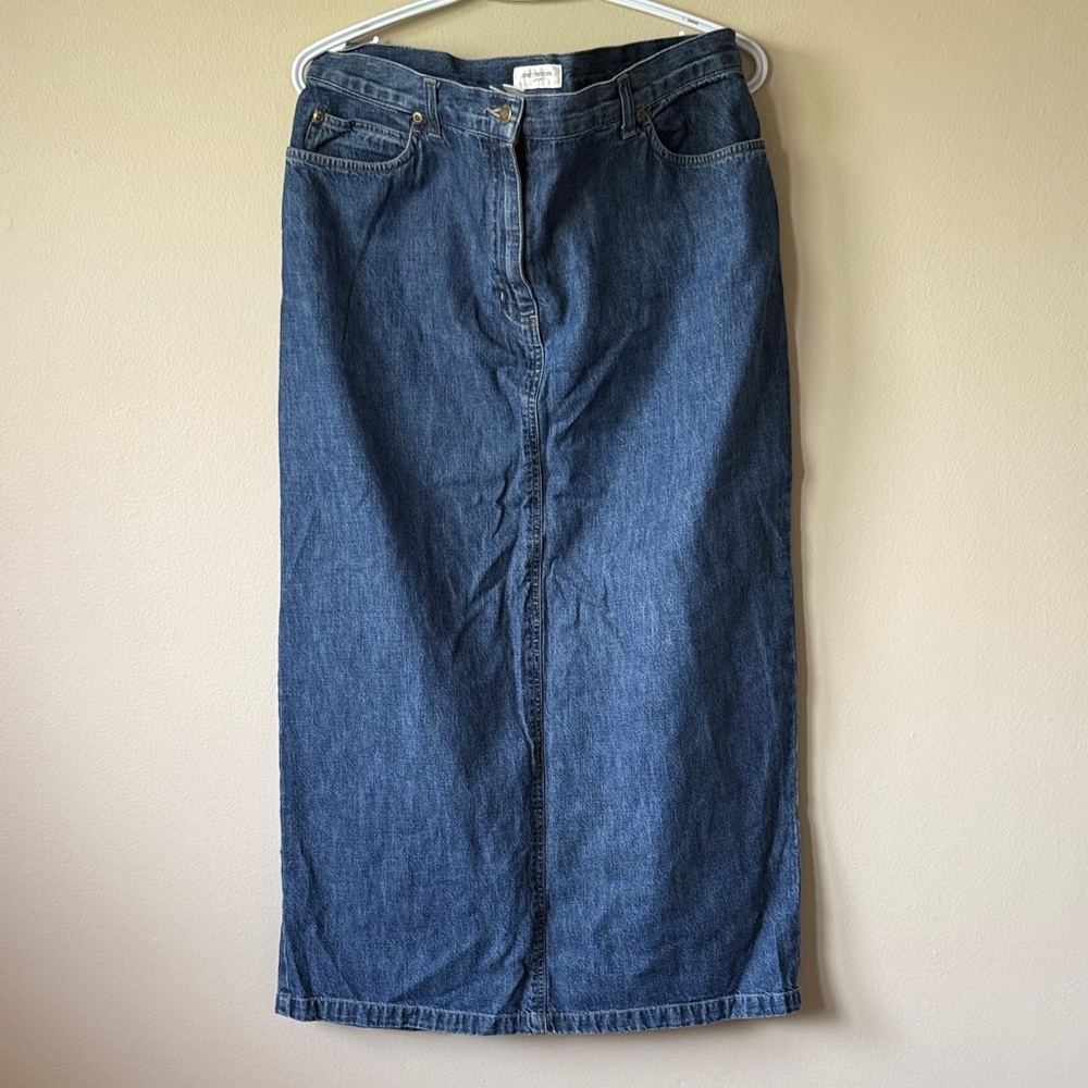 Jones New York Dark Blue Denim Midi Skirt